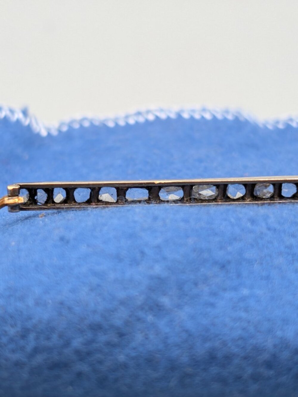 Vintage Sterling Silver,22K Gold,Diamond Chip Brooch - Picture 7 of 16